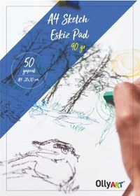 Resim Eskiz Defteri A-4 Dokulu Kağıt Kara Kalem Çalışma Defteri 50 Yaprak 90 gr 21x29,7 cm 1 Paket 