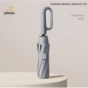 Resim Dashanshop Dayanıklı Fiberglass Kompakt Katlanır Otomatik Açılır Uv Korumalı Gri Şemsiye 