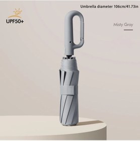 Resim Dashanshop Dayanıklı Fiberglass Kompakt Katlanır Otomatik Açılır Uv Korumalı Gri Şemsiye 