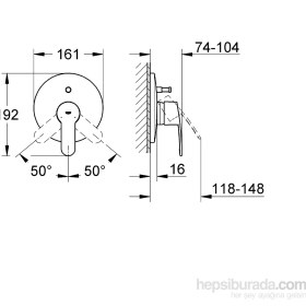Resim Grohe Eurostyle Cosmopolitan Ankastre Banyo Duş Bataryası - 19506002 
