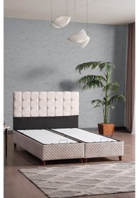 Resim Bengü Çift Kişilik Baza Başlık Set Krem 150 200 