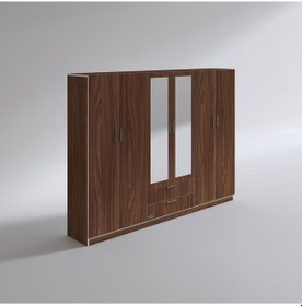 Resim Kenzlife gardırop 6 kapılı çekmeceli begonvil240 cvz aynalı kapaklı gardolap dolap 