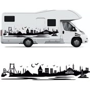 Resim Melek Pazarı 120 X 23 Cm - Istanbul Silüeti Duvar Sticker 