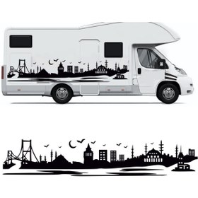 Resim Melek Pazarı 120 X 23 Cm - Istanbul Silüeti Duvar Sticker 