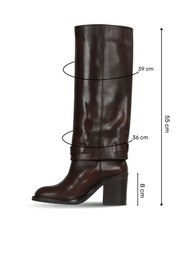 Resim Bueno Shoes Kahverengi Atlas Deri Kadın Topuklu Çizme 39wc5254 