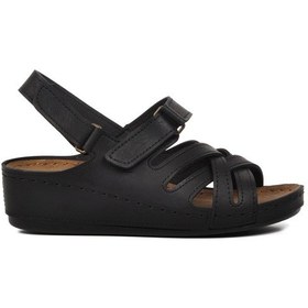 Resim Aryan 09-985 D.r Tavsiyeli Ortapedik Kadın Sandalet Siyah 