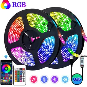 Resim RGB LED Şerit Işıklar, 100-4000cm Esnek Şerit, USB 5V, Uygulama Uzaktan Kumanda, Kısılabilir Renk Değiştirme, Ayarlanabilir, TV Arka Işığı, Oyun Odası, Oda Dekorasyonu, Şarj Edilemeyen Düğme Pil 