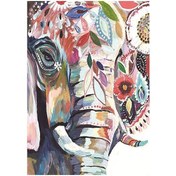 Resim Ranyeek 30x40cm Kanvas Tablo, Renkli Fil Desenli Dıy El Sanatı Seti, Tam Gereçli Alet Çantası İçerir 