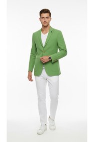 Resim Plus Scorpion Erkek Slim Fit Blazer Ceket Tek Düğmeli Çift Yırtmaçlı Torba Cepli Yarım Astarlı 