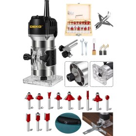 Resim Deko Turkey 3000W Devir Ayarlı Bakır Sargı Formika Freze Makinesi 6 mm Pens + 12 Uç Set Özellikli 