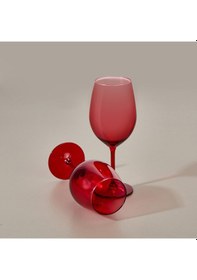 Resim Raklee Larc 2'li Ayaklı Bardak - Kırmızı - 540 Ml Renkli 