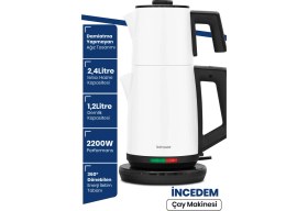 Resim GoldMaster Incedem Damlatmaz Ağız Çelik Çay Makinesi Ve Su Isıtıcısı Süt Beyazı 