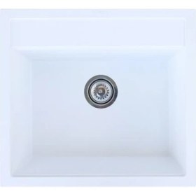 Resim Gradde Vinox Beyaz Kare Granit Eviye 50X48 VX005 