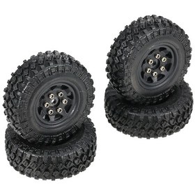 Resim Kosona Axial Scx24 İçin 48mm Kauçuk Tekerlek Seti - 4 Adet Siyah Lastik 
