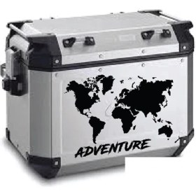 Resim Dünya Haritası Desenli Motosiklet Çanta Sticker Etiket Modeli 