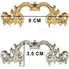 Resim Tahtakale Toptancı Barok Desenli Vintage Stil Lüks Tepsi Ve Sunum Kulpu 9 Cm 2 Adet Gümüş 