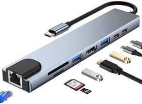 Resim MODDESTORE Macbook Pro Uyumlu Huawei Dell ile Uyumlu Type C to 4K HDMI + USB 3.0 + SD/tf + PD + Type-C USB Type-C Hub Dönüştürücü 8 in 1 Çoklayıcı - Ethernet - Çevirici USB C Adaptör Leerfei 8 port 