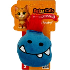 Resim PetzzCats Ming Matatabi ve Çıngırak Sesli Peluş Kedi Oyuncağı Mavi 9x7 Cm 