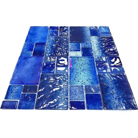 Resim MozaiKristaL Banyo Havuz ve Tüm Yüzeyler Için Desenli Mavi 30X30CM. Fileli Kristal Cam Mozaik. ( 11 File Karo=1 M2 Fiyatıdır. ) 