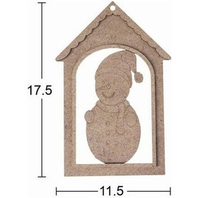 Resim Ahşap Kardan Adam Yılbaşı Süsü 17,5x11,5cm F829 