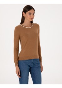 Resim Pierre Cardin Kadın Camel Kazak /triko 50315910-vr015 Camel 