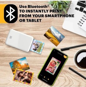 Resim Kodak Step Anında Renkli Fotoğraf Yazıcısı Beyaz Printer Siyah 