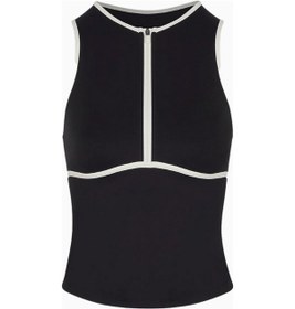 Resim United Colors Of Benetton Because Of Alice Base Contrast Trim Sleeveless Zip UpFermuarlı Kadın Üst Sporcu Atleti Siyah Xs 