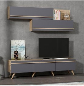 Resim Amsterdam Style Tv Ünitesi Antrasit Renk Ücretsiz Kargo 