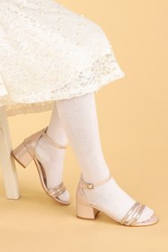 Resim Kiko Kids Kiko 766 Vakko Günlük Kız Çocuk 3 Cm Topuk Sandalet Ayakkabı Pudra 