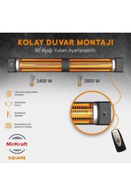 Resim Mirkraft Square Duvar Tipi 2800W Güçlü Isıtıcı 