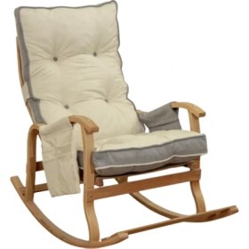 Resim Özmob Rela x Lü x Ahşap Çift Minderli Çift Cepli Sallanan Sandalye Çift Taraflı Sallanan Koltuk Tv Koltuğu 