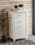 Resim MERLİN MOBİLYA Tokyo 3 Bölmeli Beyaz Şifonyer %100mdf 