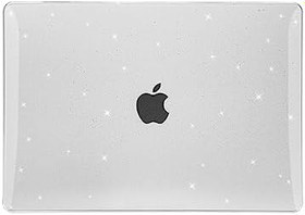 Resim Minesk Macbook Pro M1 / M2 13'' ile Uyumlu Sert Polikarbonat Koruyucu Kılıf (A1706/A1708/A1989/A2159/A2251/A2289/A2338) (Simli Şeffaf) 