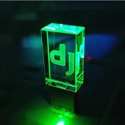 Resim Meridiangoods Gerçek Kapasiteli 32gb Yeşil Led Işıklı Gümüş Kristal Dj Usb Flash Bellek 
