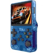 Resim 3.5" OTG Çıkışlı Taşınabilir Retro Oyun Konsolu 15000+ Oyunlu El Atari Şeffaf Mavi R36S ScHitec