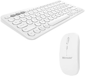 Resim Microcase 2in1 Yuvarlak Tuşlu Bluetooth Kablosuz Klavye 800-1200-1600 DPI Bluetooth Kablosuz Mouse AL4812 (Pembe) 