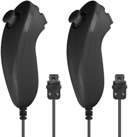 Resim 2'li paket Nunchuk Controller Wii için: Nunchuck kumanda Joystick, uzaktan Nunchuk Jostick oyun kumandası uyumlu, yedek kumanda uyumlu, Nintendo Wii ve Wii U konsolu için Nunchuck denetleyici 