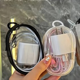 Resim 2 adet Mini Taşınabilir Şeffaf Kablo Saklama Kutusu, Veri Kablosu Şarj Cihazları, Kulaklıklar, Takılar vb. için, Açık Hava Seyahat Anahtarlık, Seyahat Kablo Düzenleyici | Kompakt Tasarım | Dayanıklı Plastik, Kablo Saklama Düzenleyici 