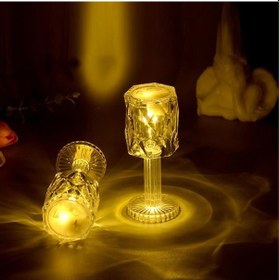 Resim Romantik Hediye 2in1 Led Işıklı Mini Abajur + Işıklı Bardak Gün Işığı Led Masa Lambası Pilli Led Işık 