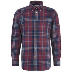 Resim Barbour Erkek Edgar Tailored Gömlek Re14 Port-re14 Port Bordo - Lacivert 