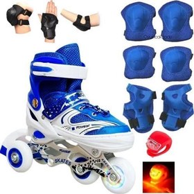 Resim Ayarlanabilir Işıklı Alıştırma Pateni Dizlik Ve Kolluk Setli 38-41 