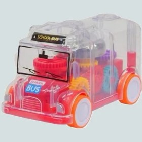 Resim Işıklı Sesli Sürtmeli Şeffaf Minibüs 