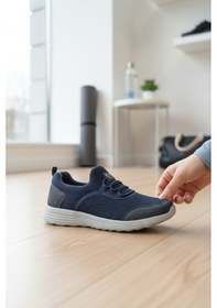 Resim Enoch Kadın Esnek Tabanlı Günlük Spor Ayakkabı Slip-on Yürüyüş Sneaker Lacivert 