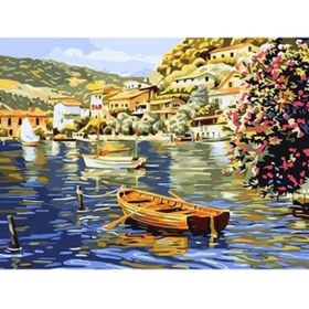 Resim wombhobby Sahil Kasabası 3 Sayılarla Boyama Seti 80x100 Cm Çerçevesiz RULO ( Kasnaksız ) 