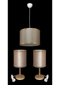 Resim Oya Yatak Odası Avize, Abajur Seti 