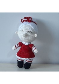 Resim Amigurumi Örgü Oyuncak Yılbaşı Noel Anne 