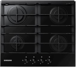 Resim SAMSUNG NA64N7100AB/TR Cam 4 Gözlü Ankastre Ocak Siyah 
