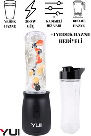 Resim Yui M19 500w Kişisel Smoothie Blender Siyah 1 Adet Yedek Şişe 