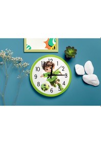 Resim Futbol Temalı Sessiz Mekanizma Duvar Saati Erkek Çocuk Odası Dekoratif Yeşil 