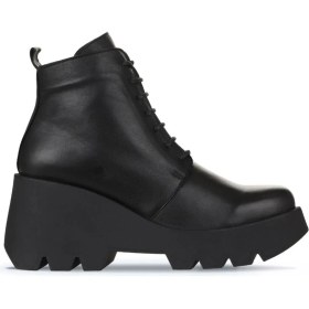 Resim Bueno Shoes Siyah Deri Kadın Dolgu Topuklu Bot 01WZ8402 01WZ8402 
